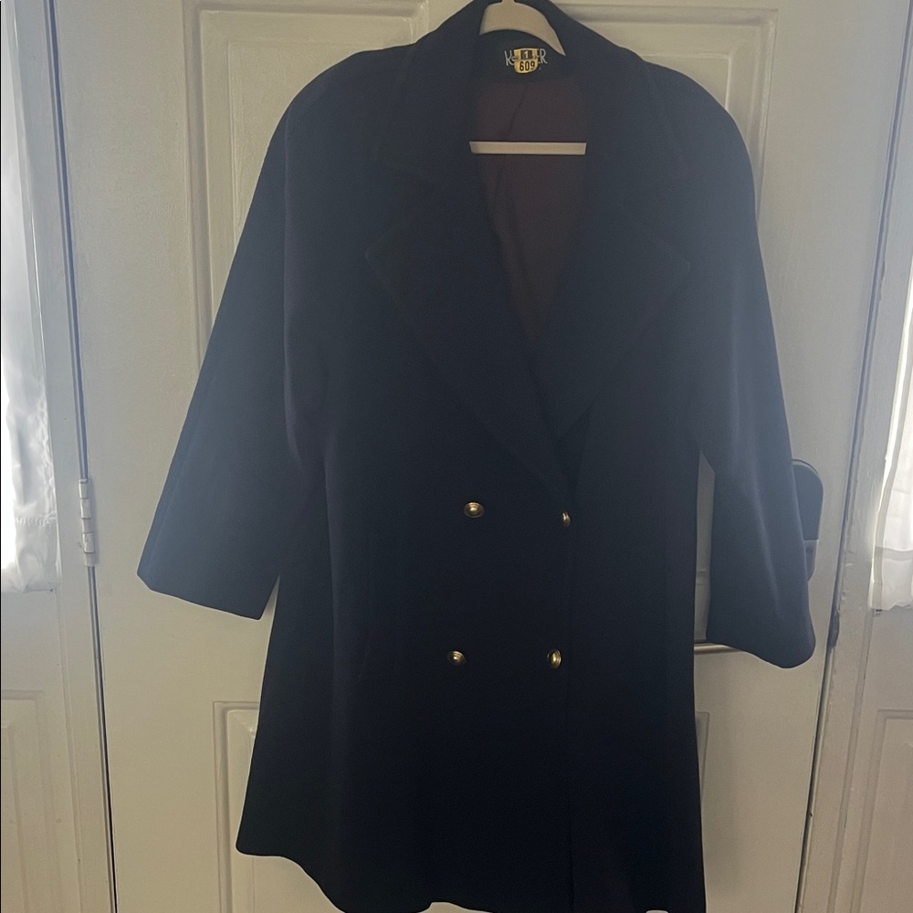 Kasper navy Double-Breasted Pea Coat